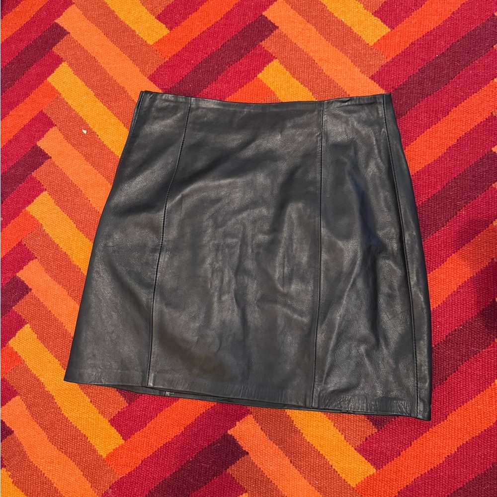 Zara Black Leather mini skirt